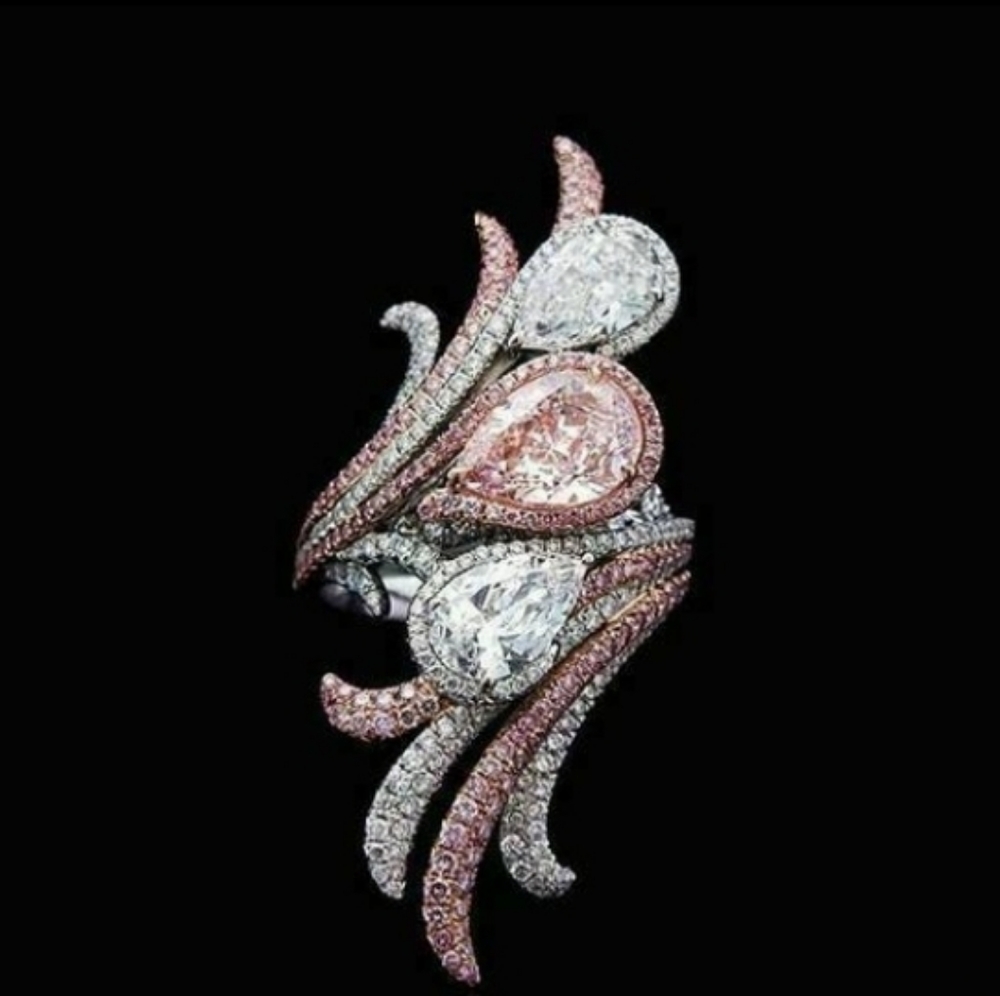💍5ctw Pink & White Sapphire Ring